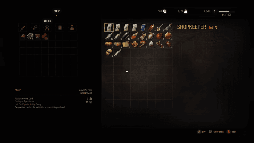 Geralt reviews Gwent cards in White Orchard to complete the Collect Them All quest in The Witcher 3.