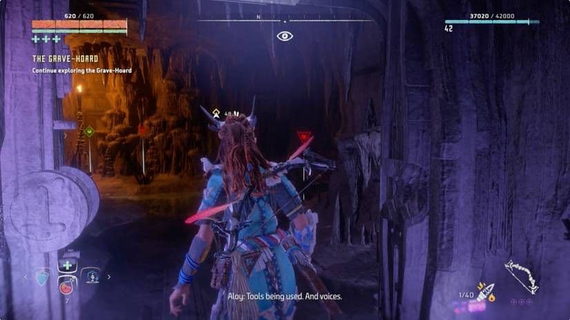 Navigating the Grave-Hoard ruins in Horizon Zero Dawn to locate the fourth Power Cell.