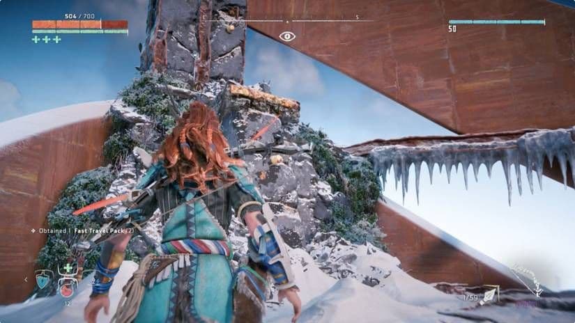 A guide image for Horizon Zero Dawn showing the location of Power Cells needed for the Shield-Weaver armor.