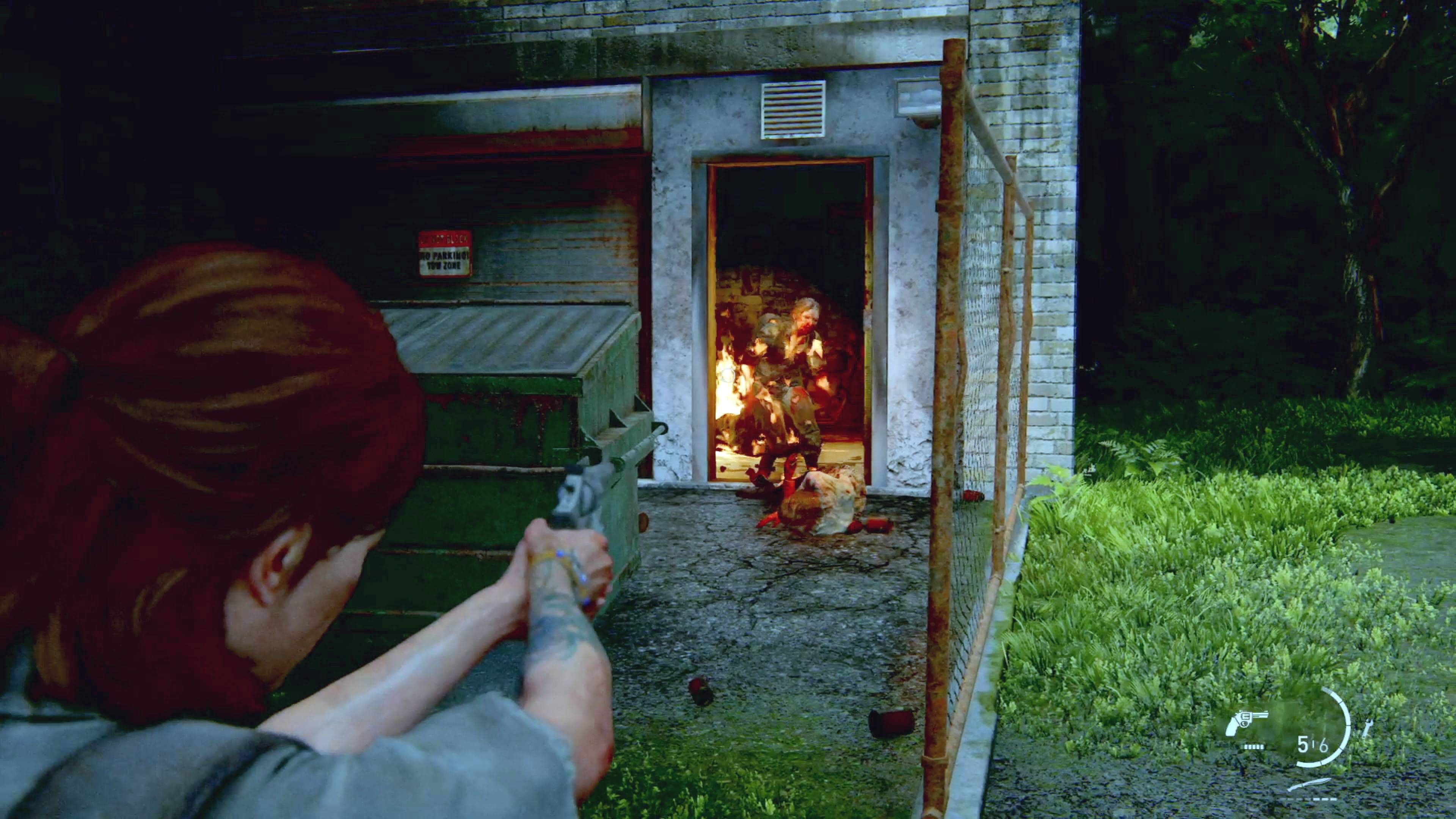 Ellie finds a hidden safe inside a garage in the Hillcrest neighborhood of The Last of Us Part II.