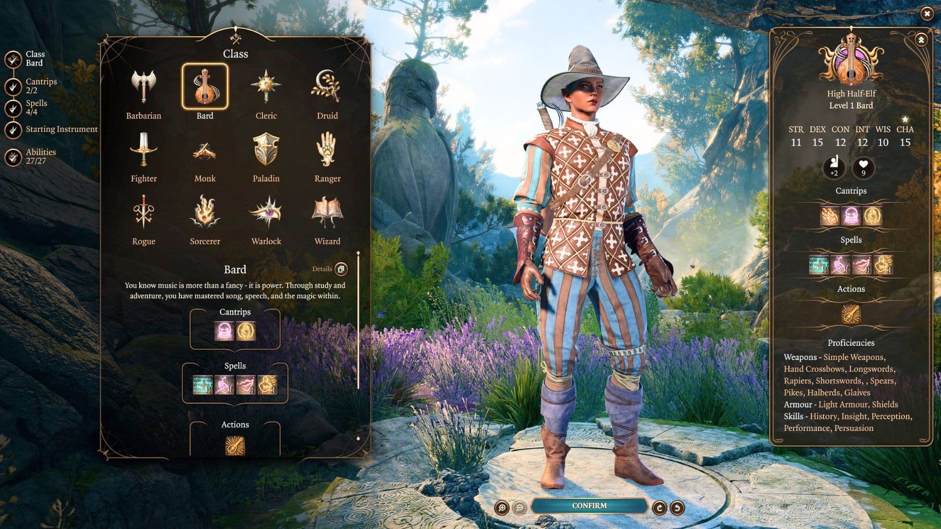 The Baldur's Gate 3 character respec interface showing class and ability selection options.