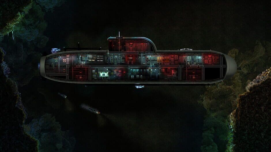 Barotrauma crew members utilizing specialized equipment during a deep sea mission.