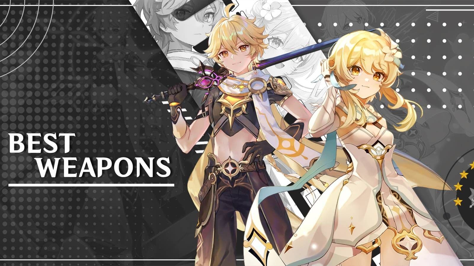 A guide to the best weapons for the Traveler in Genshin Impact including forgeable options.