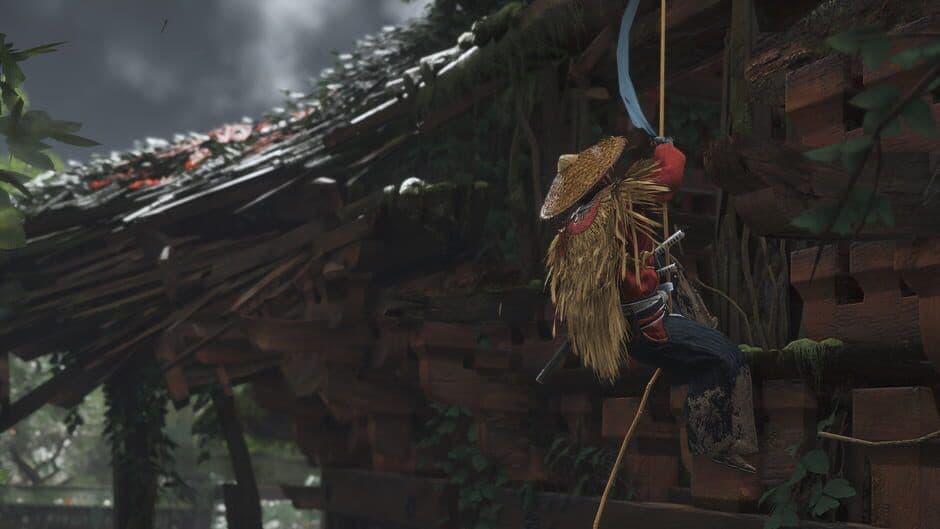 Official Ghost of Tsushima screenshot showing Jin Sakai in traditional samurai gear.