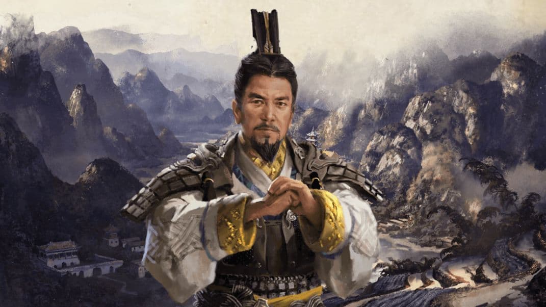 Liu Bei character portrait in Total War: Three Kingdoms showing the Virtuous Idealist leader.