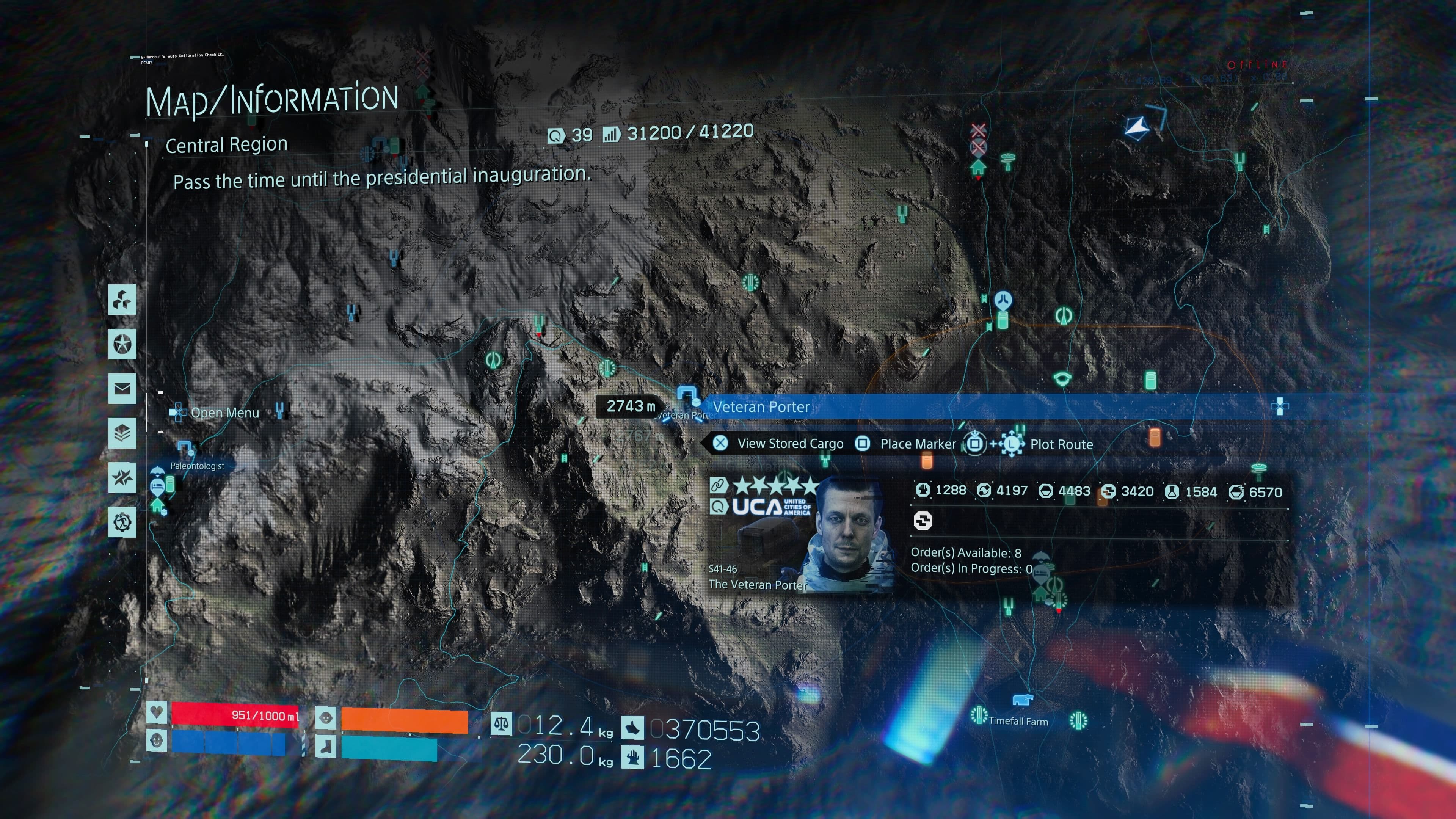 The Veteran Porter prepper location in Death Stranding, a key node for mountain zipline networks.