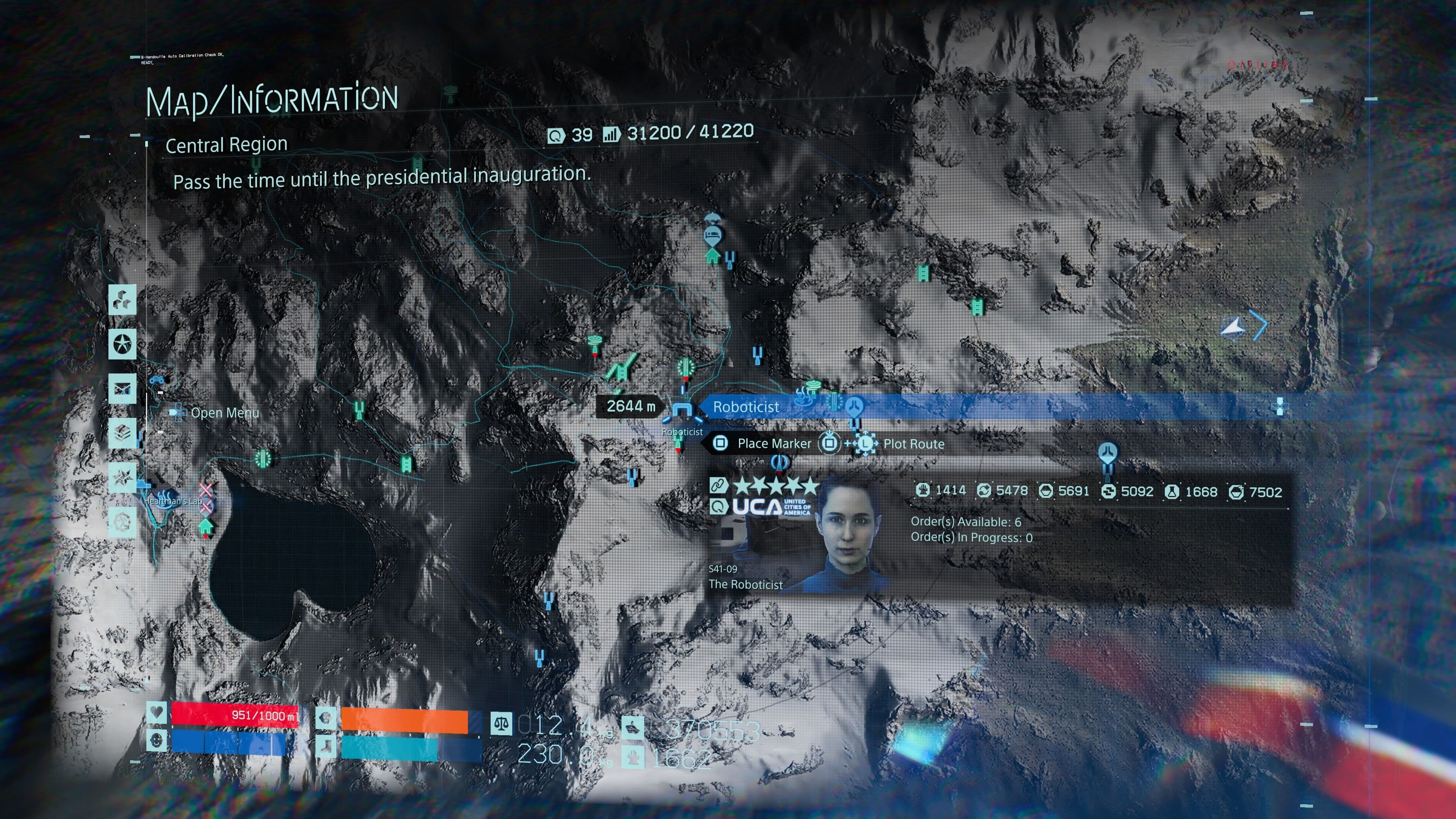 The Roboticist prepper location in Death Stranding, a key area for high-altitude zipline construction.