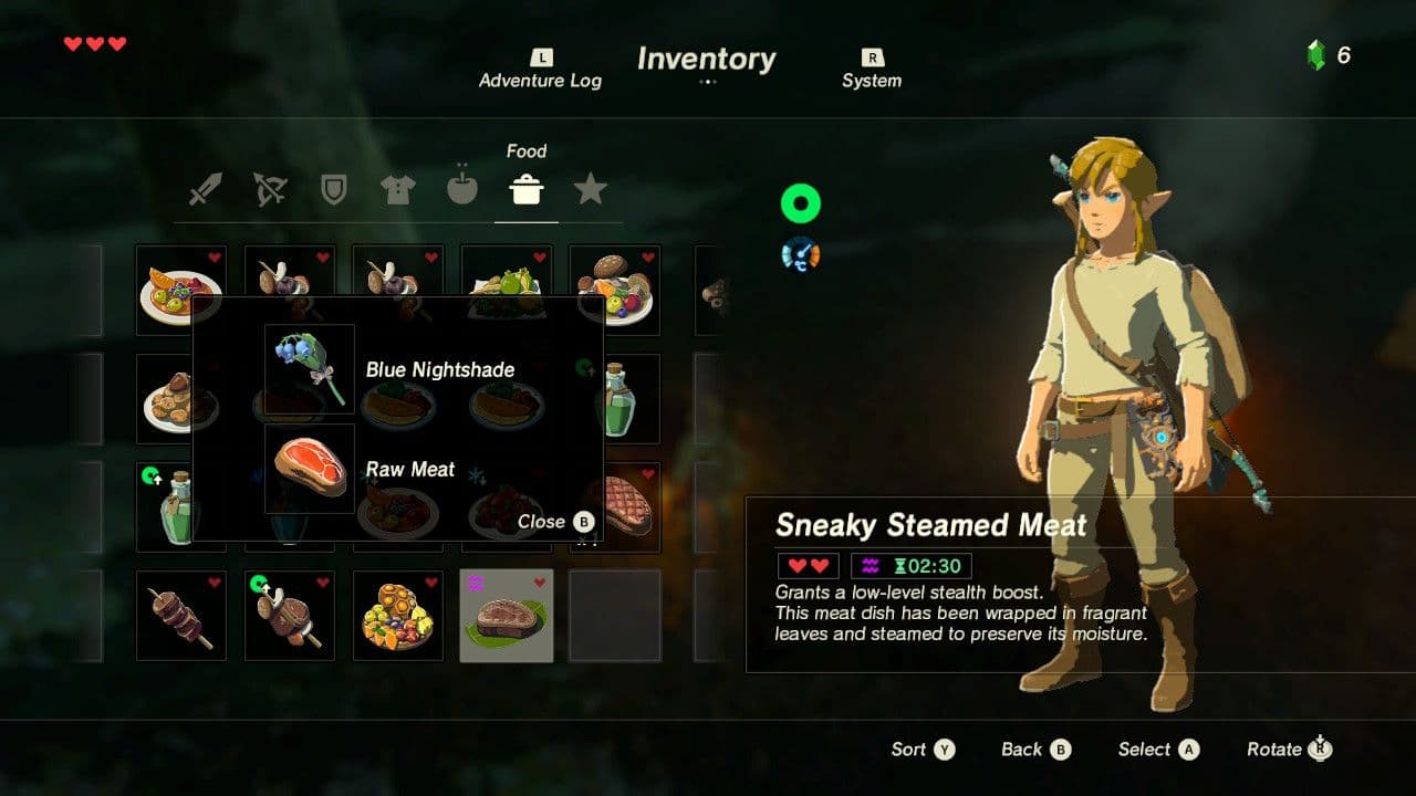 Enduring ingredients in Breath of the Wild used to increase the stamina wheel for climbing and paragliding.