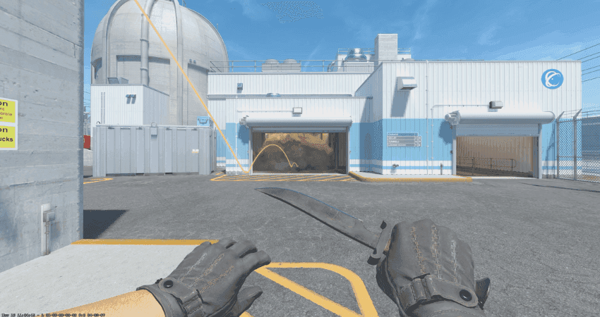 A Counter-Strike 2 player explores a map layout to learn competitive angles and callouts.
