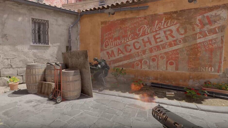 Captura de pantalla oficial de Counter-Strike 2 que muestra el diseño del mapa y las líneas de visión tácticas.