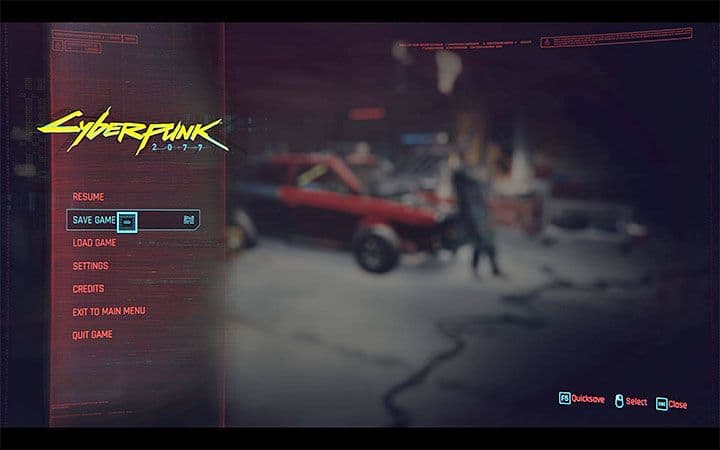 Interfaz de guardado manual de Cyberpunk 2077 que muestra cómo evitar depender de los autoguardados.