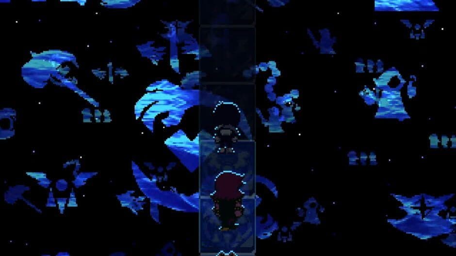 El sistema de batalla por turnos de Deltarune con los miembros principales del grupo en acción.