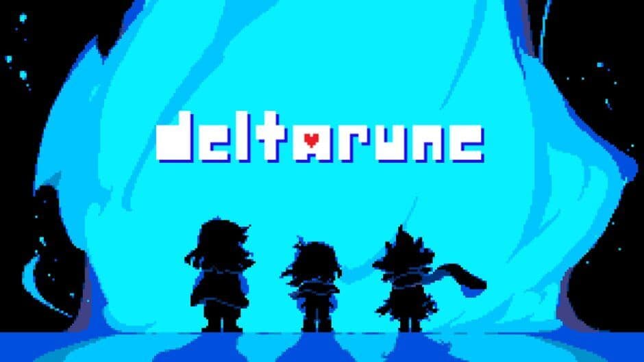 Arte oficial estilizado de Deltarune que representa los temas del mundo oscuro del juego.