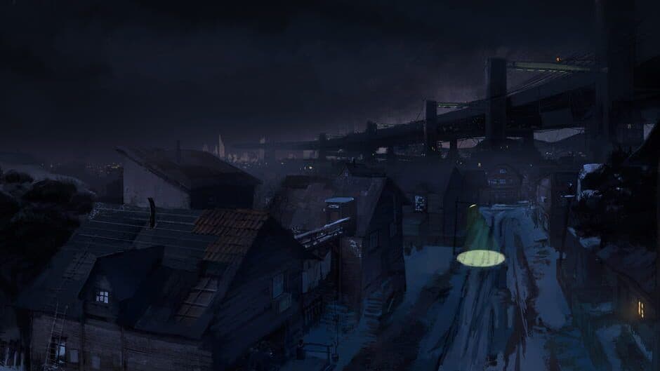Official concept art for Disco Elysium illustrating the game's dark and gritty tone.