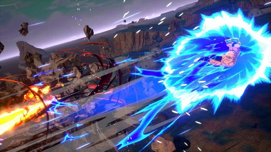 Dragon Ball Sparking Zero screenshot featuring a close-up of a character during a powerful energy blast.