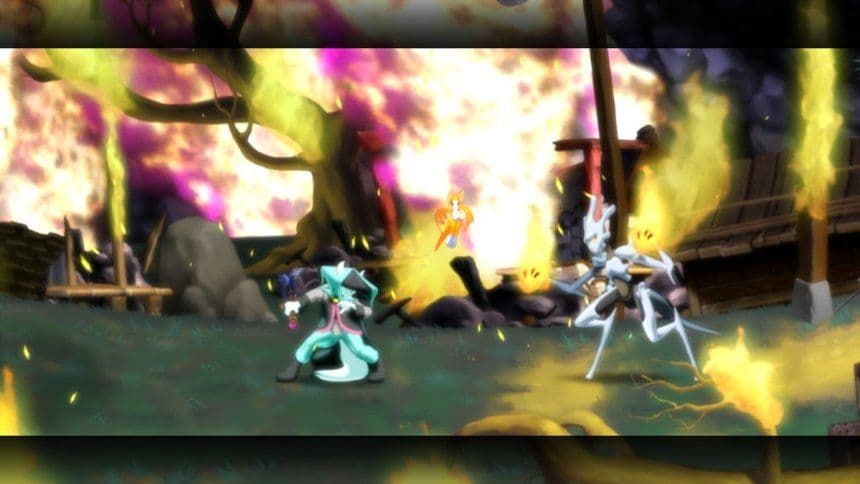 Dust: An Elysian Tail combat mechanics showcasing the sword spinning technique and combo system.