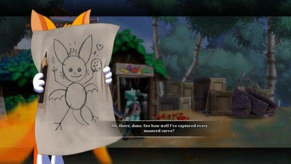A beautiful environment in Dust: An Elysian Tail showcasing the blend of 2D art and 3D effects.