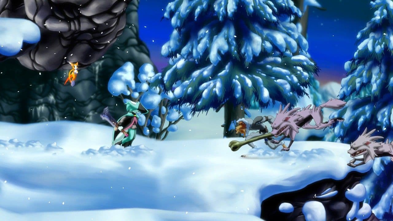 Dust: An Elysian Tail gameplay showing the Metroidvania world design and exploration mechanics.