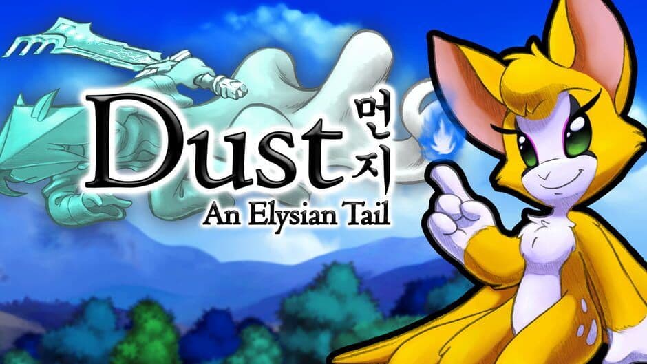 Arte oficial del juego para Dust: An Elysian Tail que muestra el estilo artístico hecho a mano.