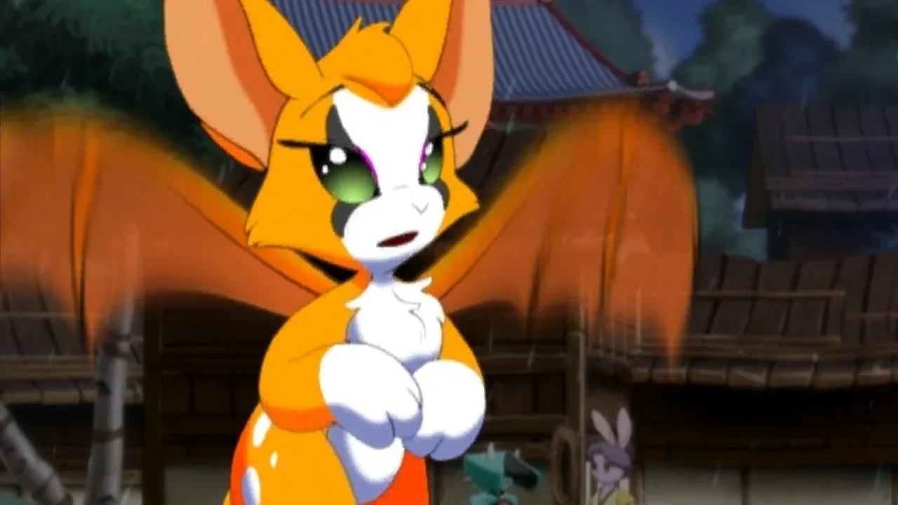 Dust: An Elysian Tail protagonist Dust wields the Blade of Ahrah in a lush, hand-painted forest environment.