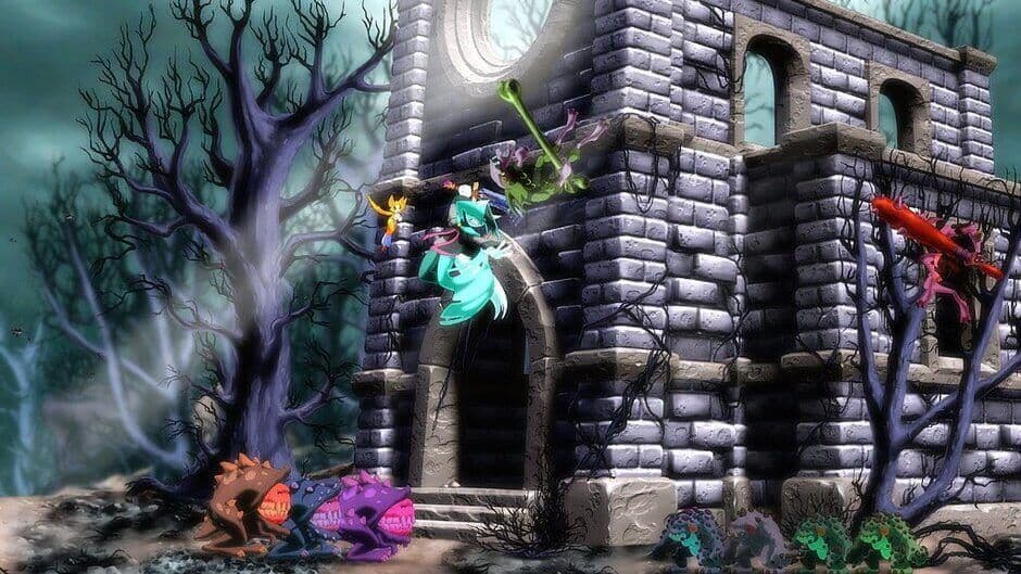 Captura de pantalla oficial de Dust: An Elysian Tail que muestra los méritos técnicos y artísticos del juego.