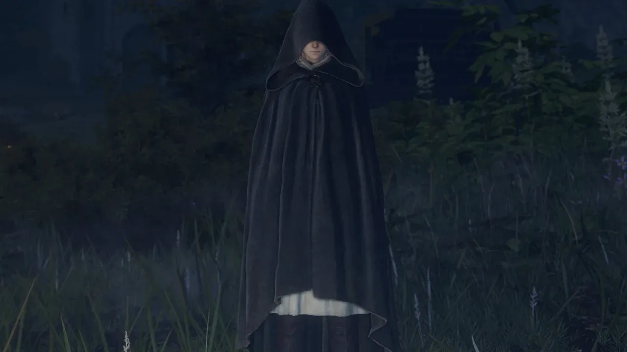 Melina appears before the player at a Site of Grace in Elden Ring to offer her accord and leveling services.