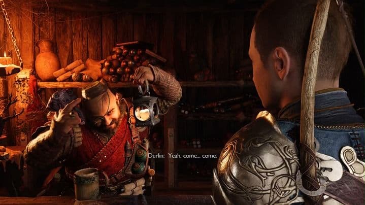 Kratos y Atreus hablan con Durlin en God of War Ragnarok, destacando la profundidad de los personajes del juego.