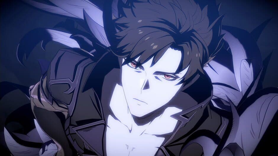 Captura de pantalla de combate de Granblue Fantasy Versus: Rising que muestra las habilidades de los personajes y el detalle ambiental.
