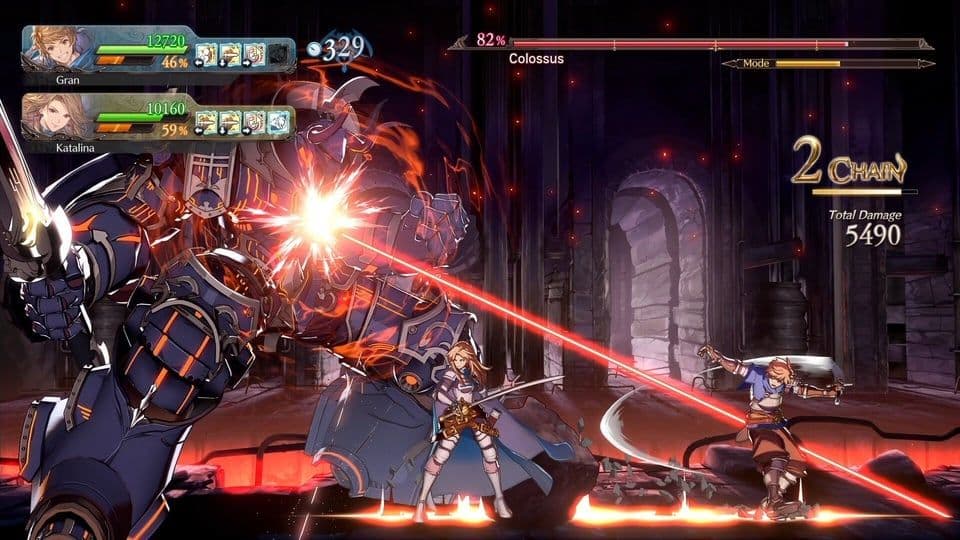Beat 'em up segments in Granblue Fantasy Versus: Rising story mode