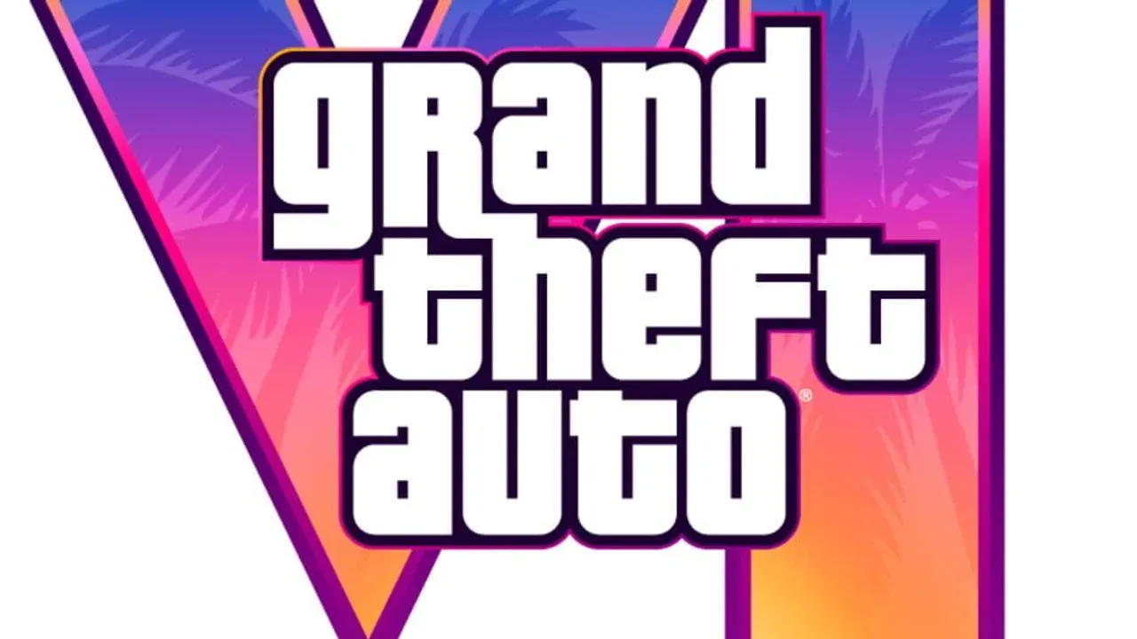 Grand Theft Auto VI official artwork showcasing the main characters Lucia and Jason leaning against a car.