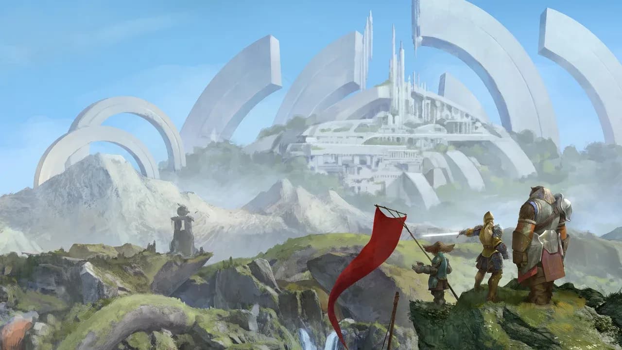 Stunning Guild Wars 3 concept art showcasing the game's expansive fantasy world and artistic direction.