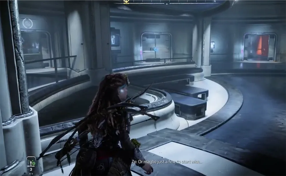 The GAIA System interface in Horizon Zero Dawn showing the central AI architecture.