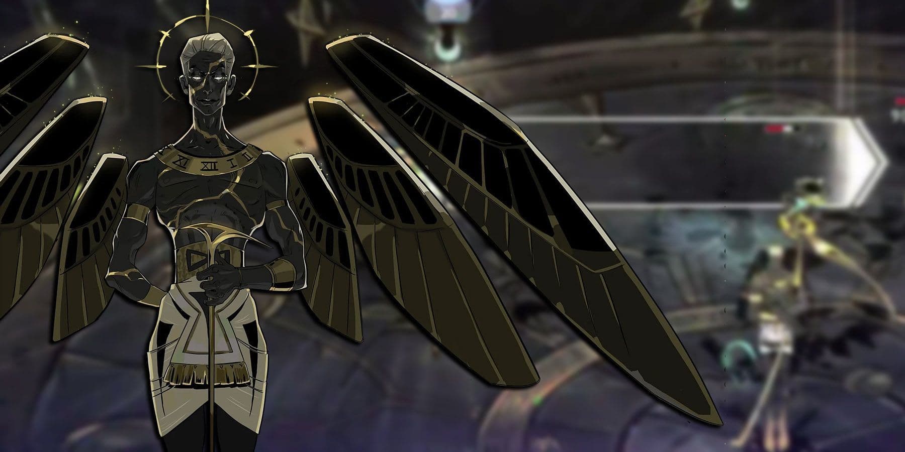 A stylized character with gold wings and armor prepares for the Hades final boss fight.