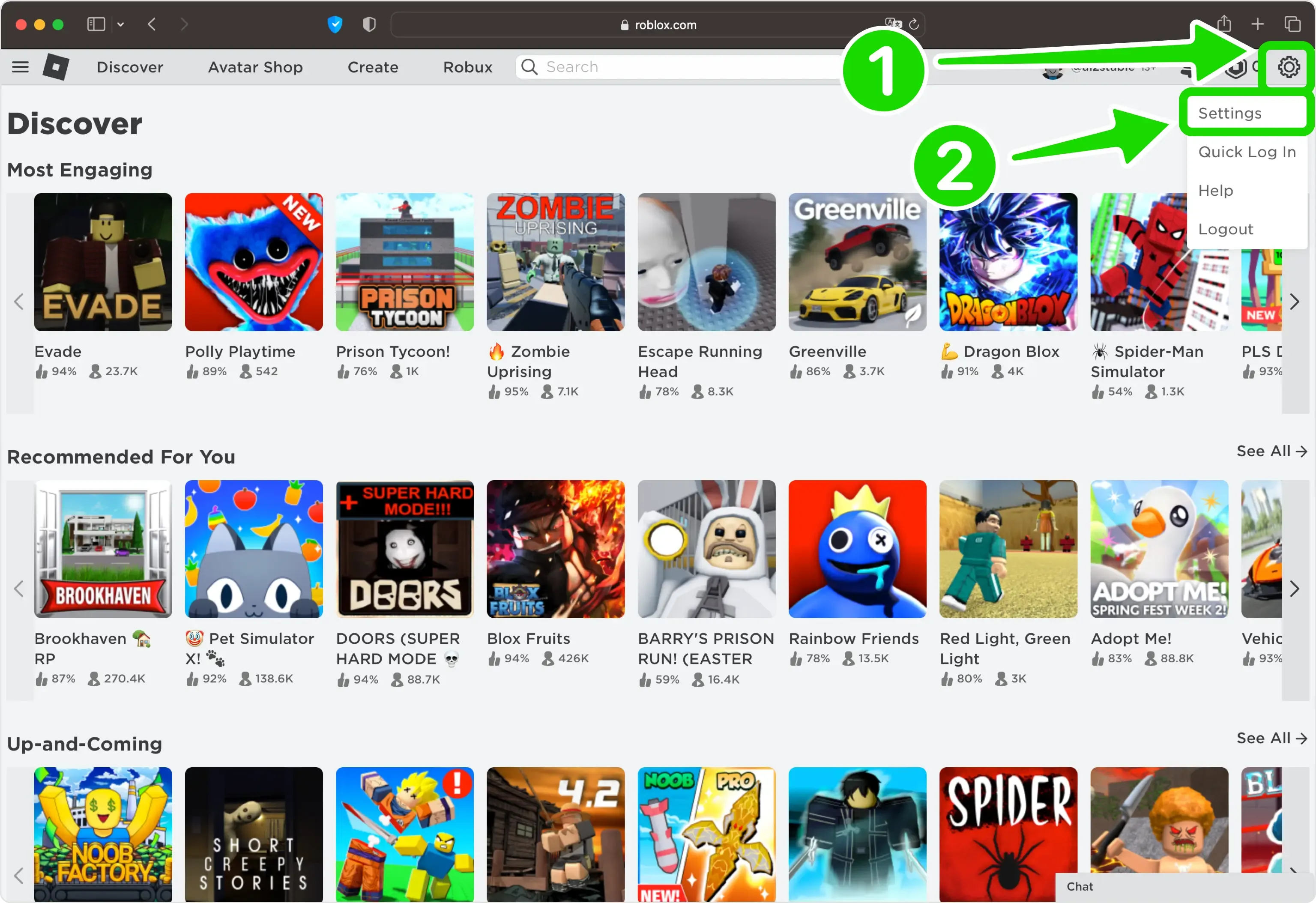 El menú de configuración de seguridad de Roblox donde los jugadores pueden localizar y activar la protección 2FA.