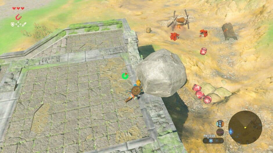 Link navigates a dangerous area in The Legend of Zelda: Breath of the Wild.