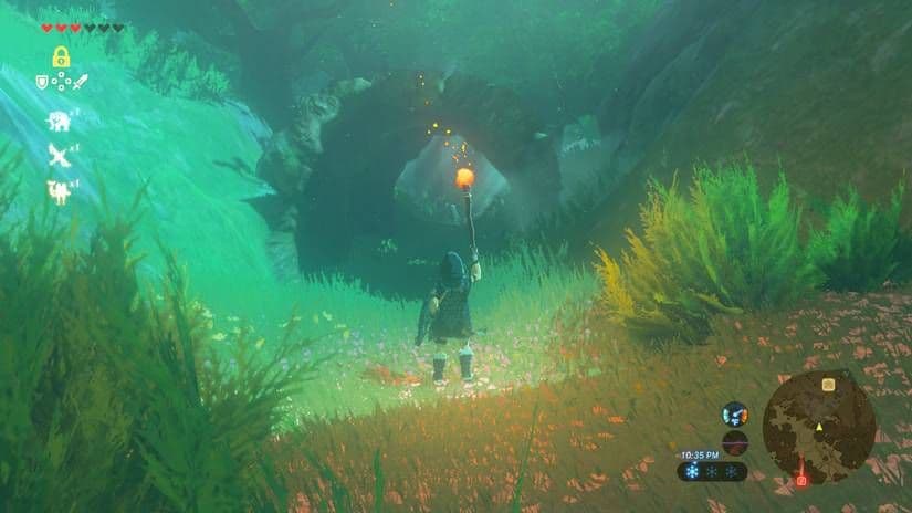 Link approaches the entrance to Korok Forest after navigating the Lost Woods in Breath of the Wild.