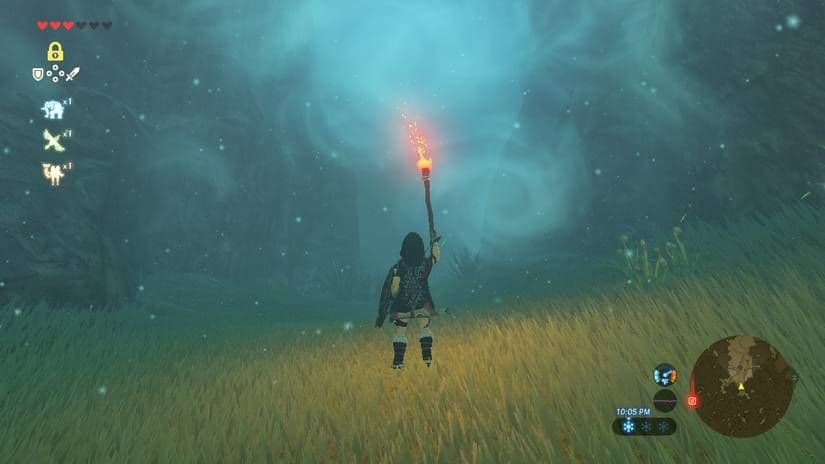 Link reaches a clearing in the Lost Woods while searching for the Master Sword in Breath of the Wild.