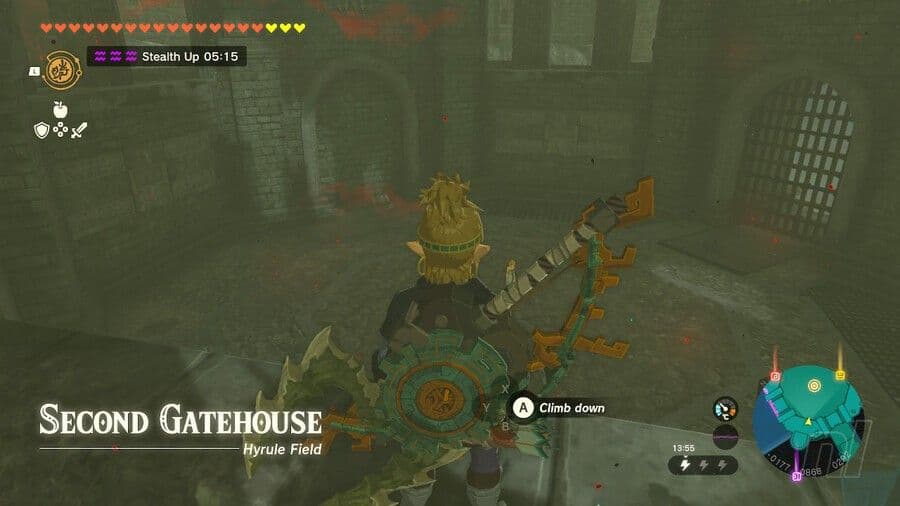A view of the path leading to where the princess's rooms are located in Hyrule Castle.