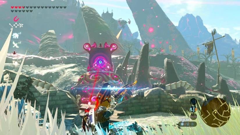 Link explores the interior of Hyrule Castle in The Legend of Zelda: Breath of the Wild to prepare for the final battle.