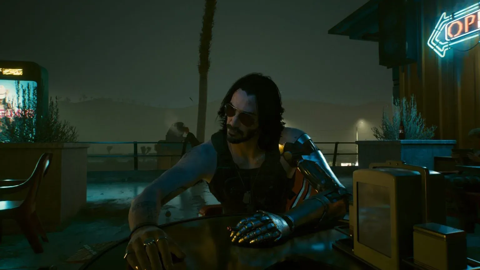 Johnny Silverhand appearing after the parade mission in Cyberpunk 2077.