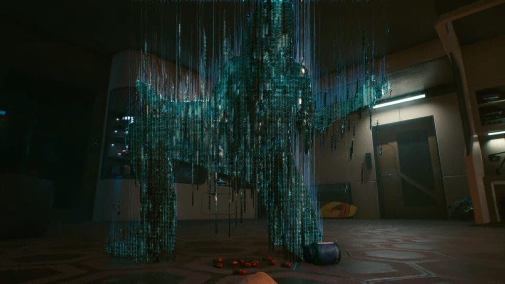 Johnny Silverhand attempts to take over V's brain in Cyberpunk 2077 after the biochip is activated.