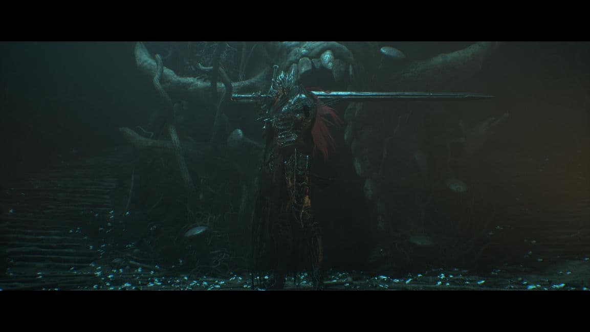 A warrior in Lords of the Fallen showcases the game's diverse weapon and armor sets during combat.