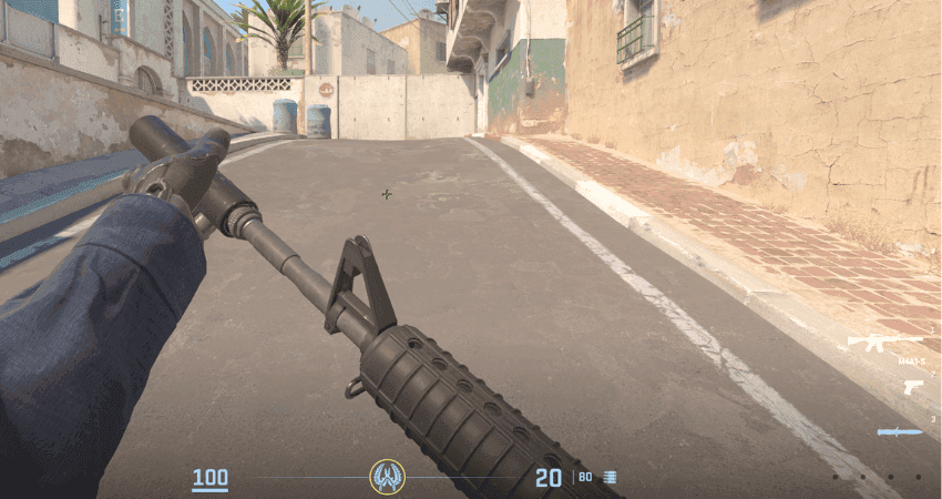 A Counter-Strike 2 comparison highlighting the suppressor and stealth benefits of the M4A1-S rifle.