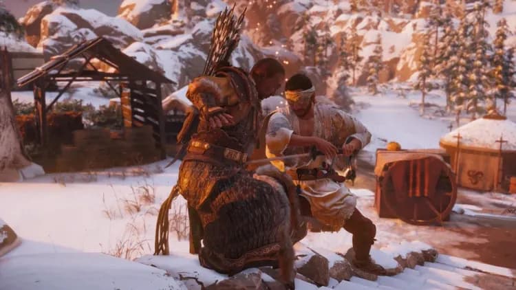 Jin Sakai prepares for battle in Ghost of Tsushima, representing the best early game skills and combat upgrades.