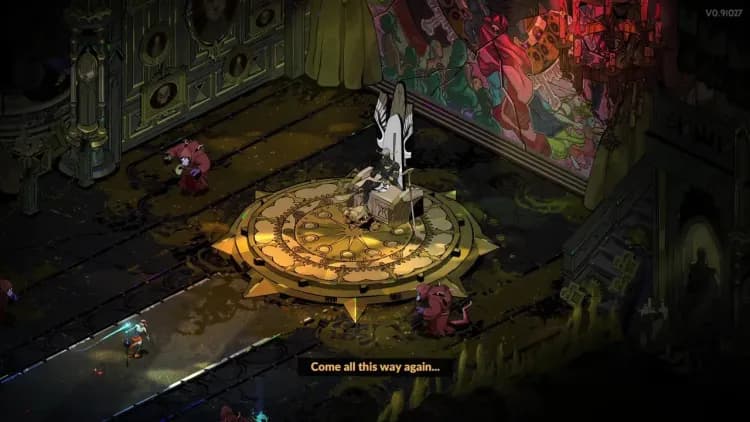 Lord Hades sits on his throne in the House of Hades, preparing for the final boss battle in Hades.