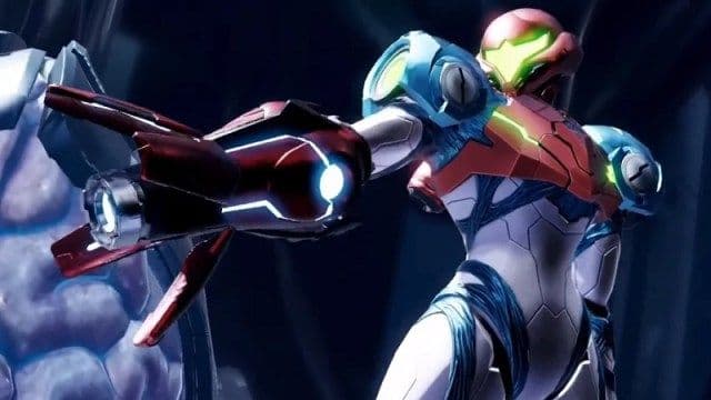 Samus Aran explora el mundo interconectado de ZDR en Metroid Dread mostrando la ruta de progresión lineal del juego.