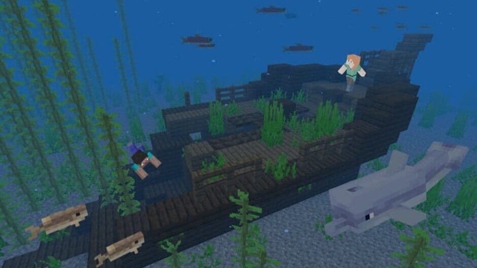 A wide view of the Minecraft world representing the scale of mid-game exploration.