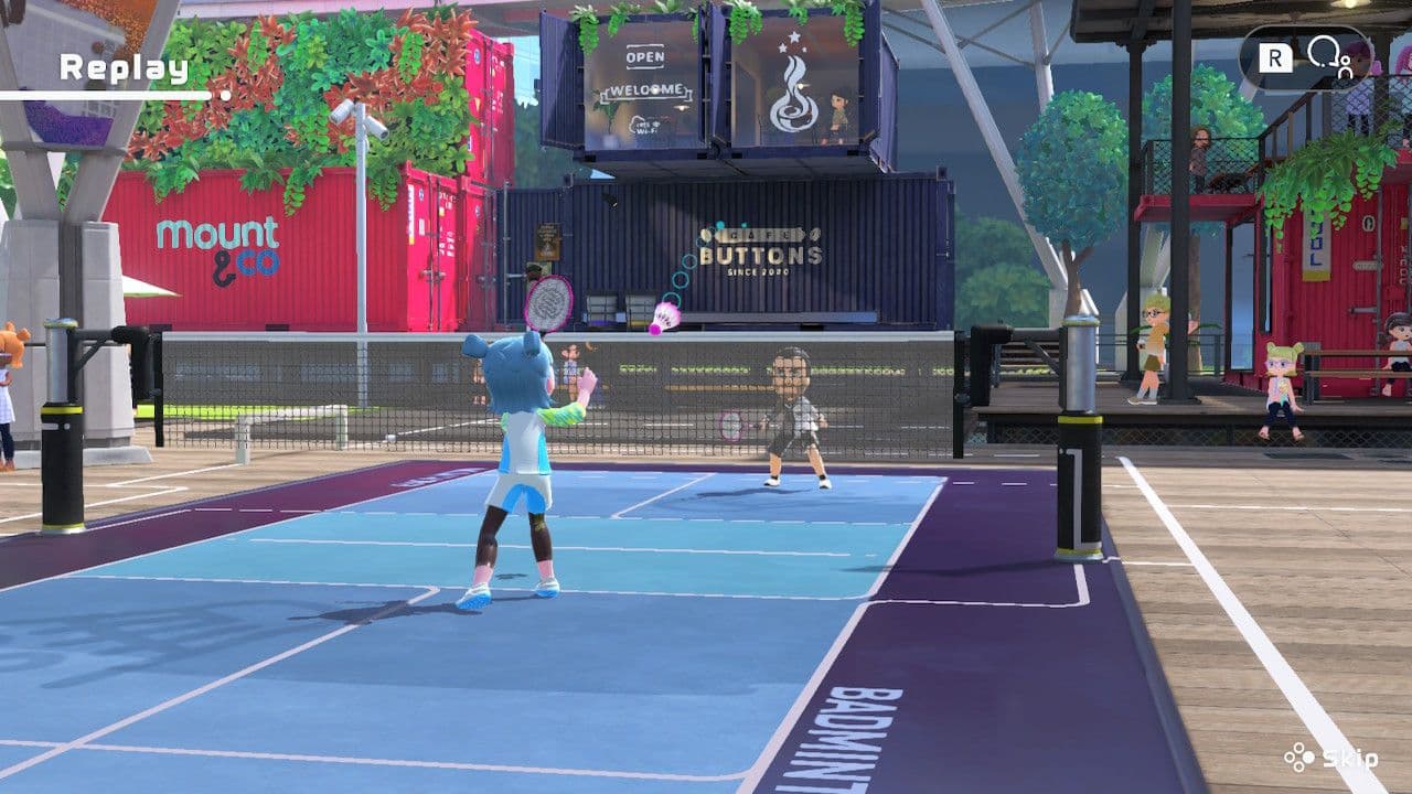 Un duelo de Chambara en Nintendo Switch Sports que muestra la sencilla mecánica de combate basada en el movimiento.