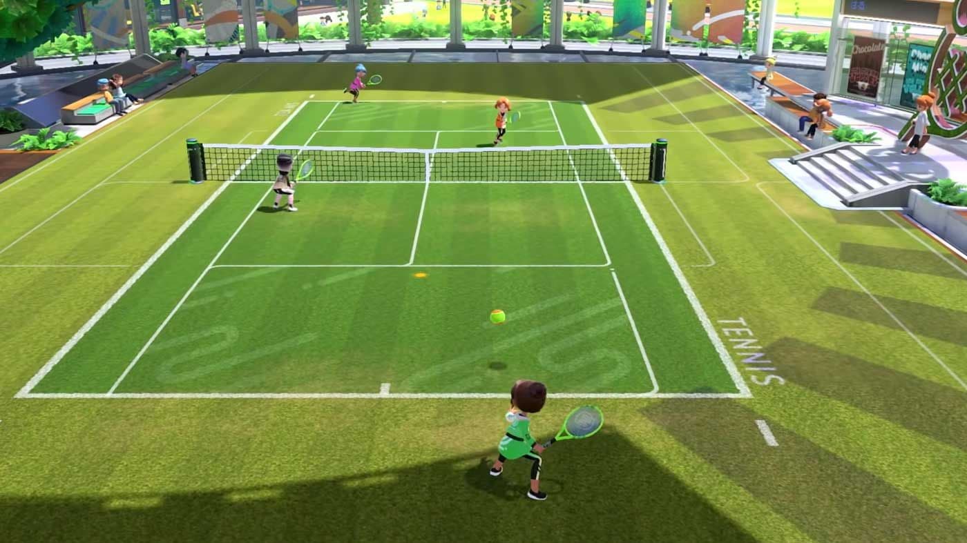 Imagen resumen de la reseña de Nintendo Switch Sports que destaca el atractivo del juego para reuniones familiares y colecciones.