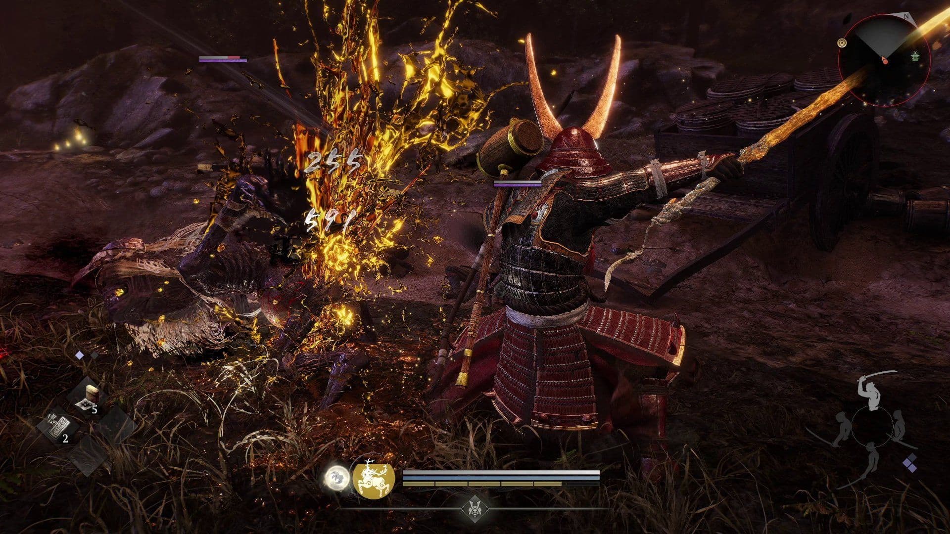 Nioh 3 combat gameplay showcasing the fluid action and dual-style mechanics.